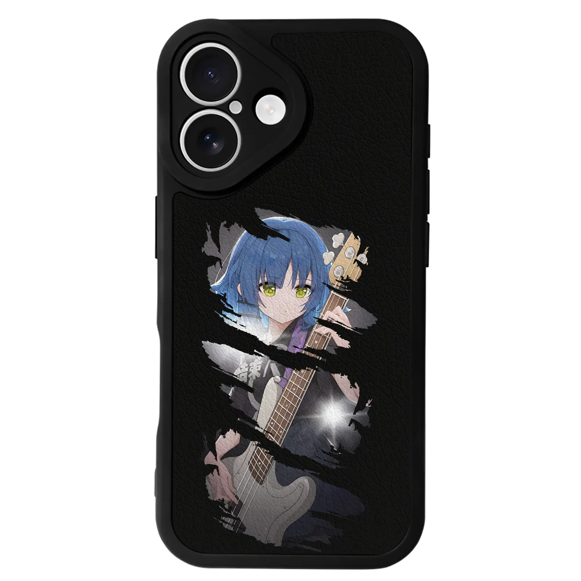 ぼっちざろっく！ グッズ,山田リョウ - IPhone 16シリーズ対応 ・ シリコンスマホケース ・ レザー調 ・ 高精度フィット ・ 耐衝撃 ・ ワイヤレス充電対応 ・ 精密カット